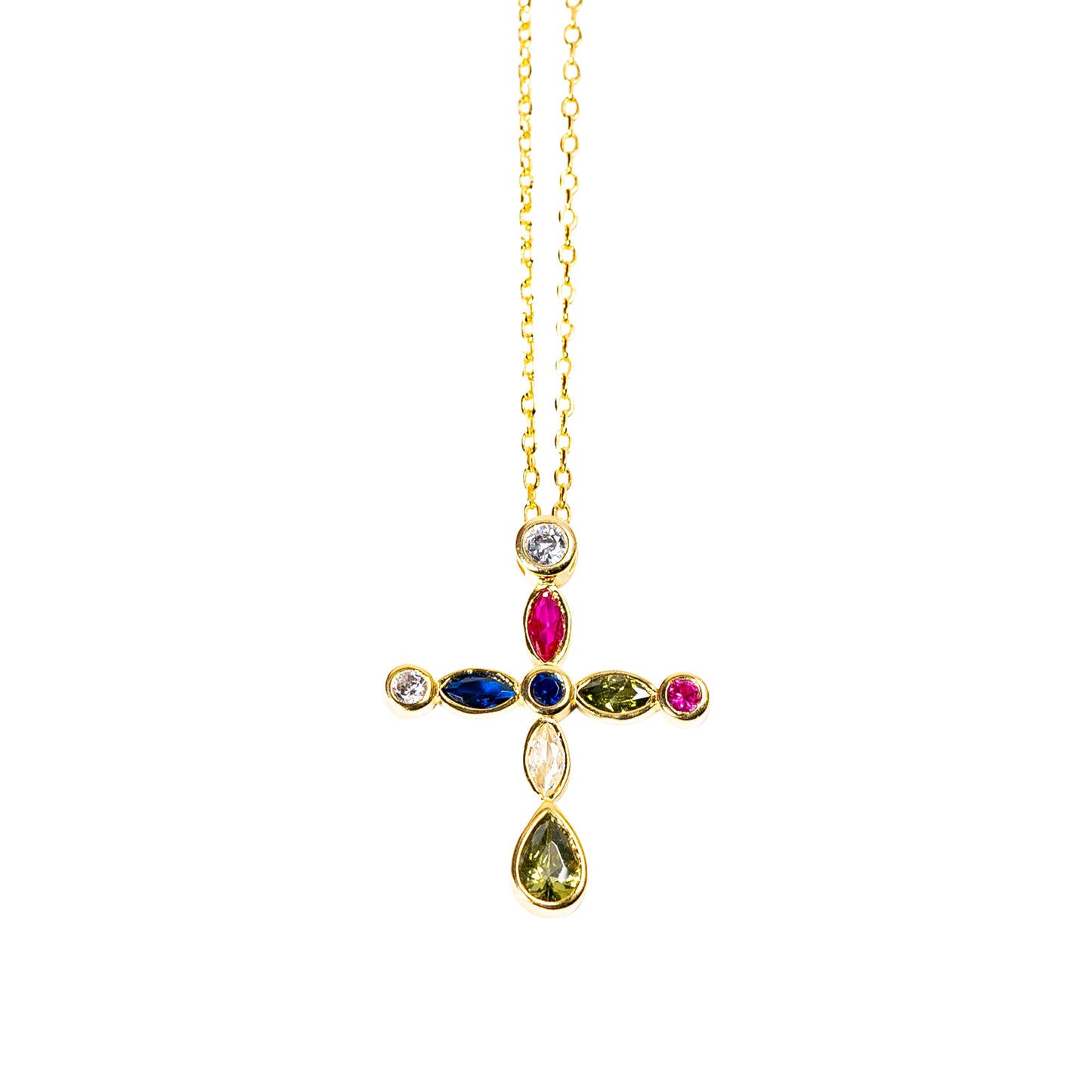 Yellow Cross with colored stones