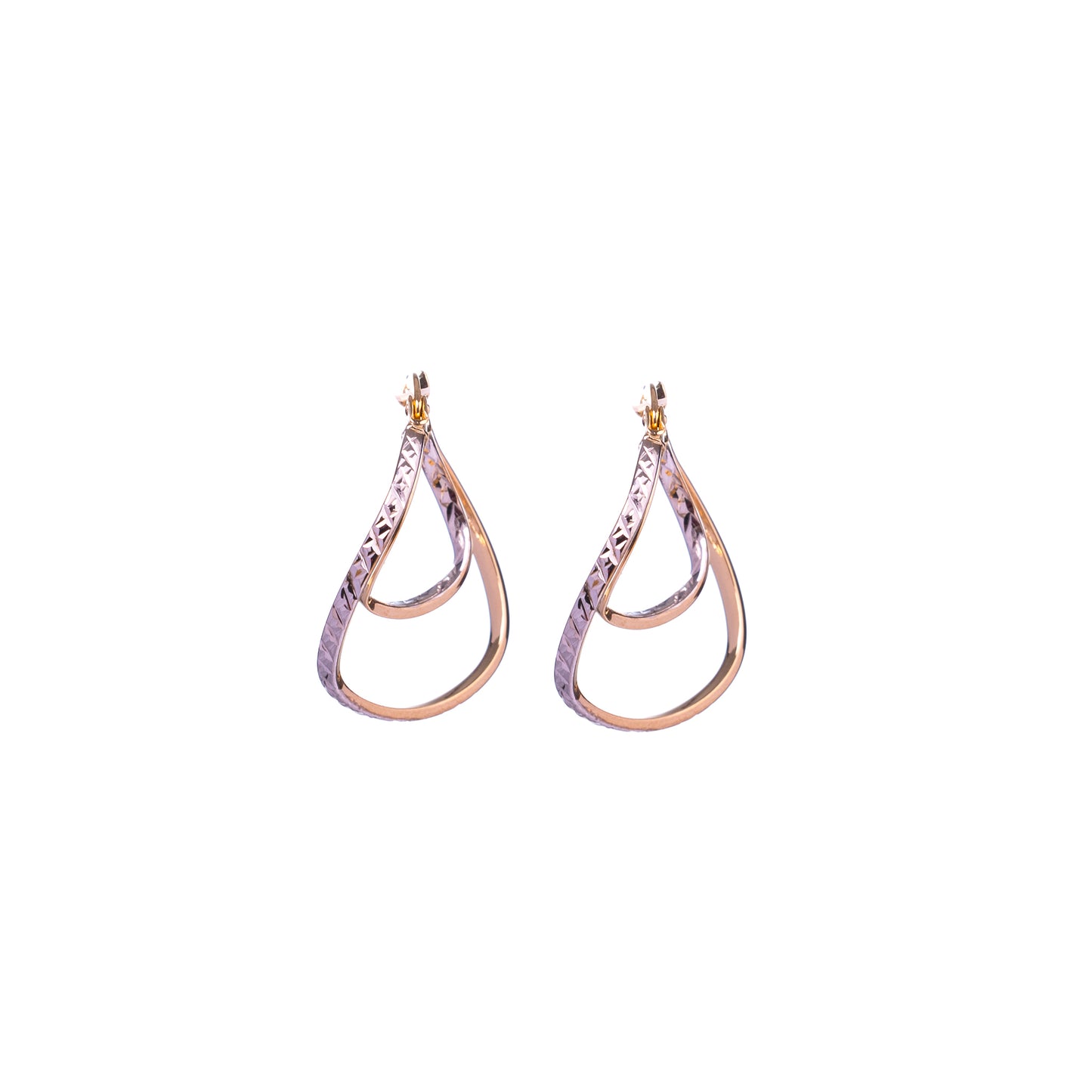 Yellow White Hoops Earrings