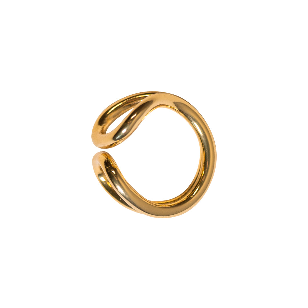 Yellow Geometric Steel Ring