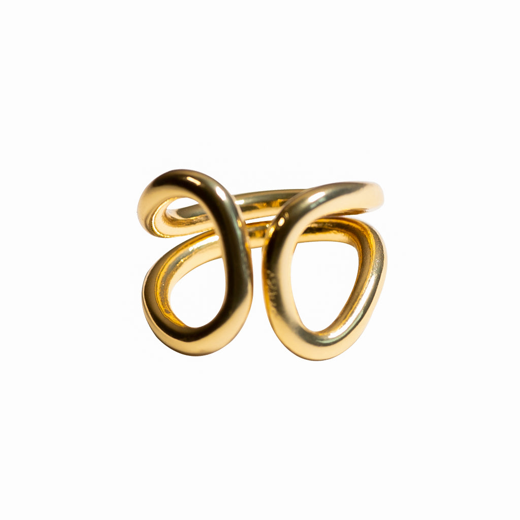 Yellow Geometric Steel Ring