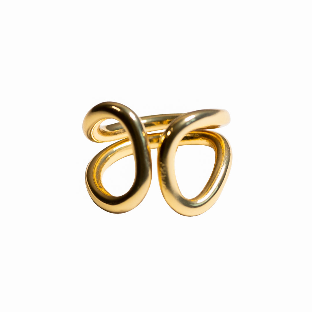 Yellow Geometric Steel Ring