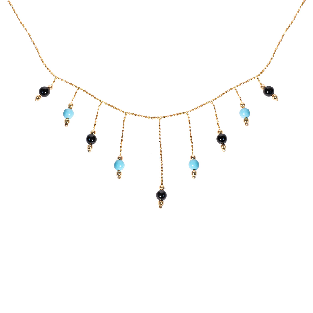 Necklace with Agate and Turquoise