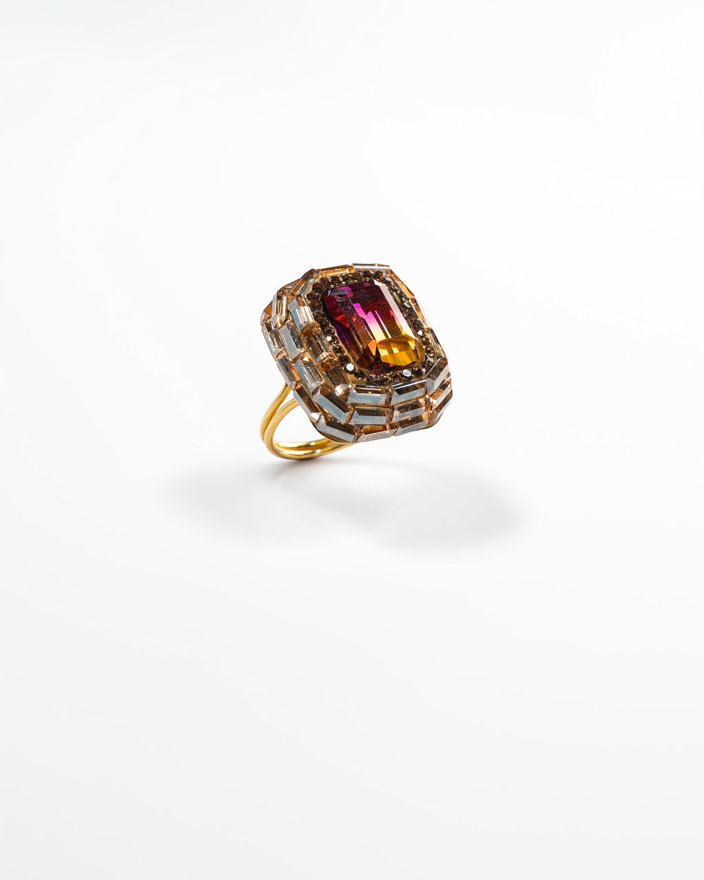 Ametrine Crystal Statement Ring