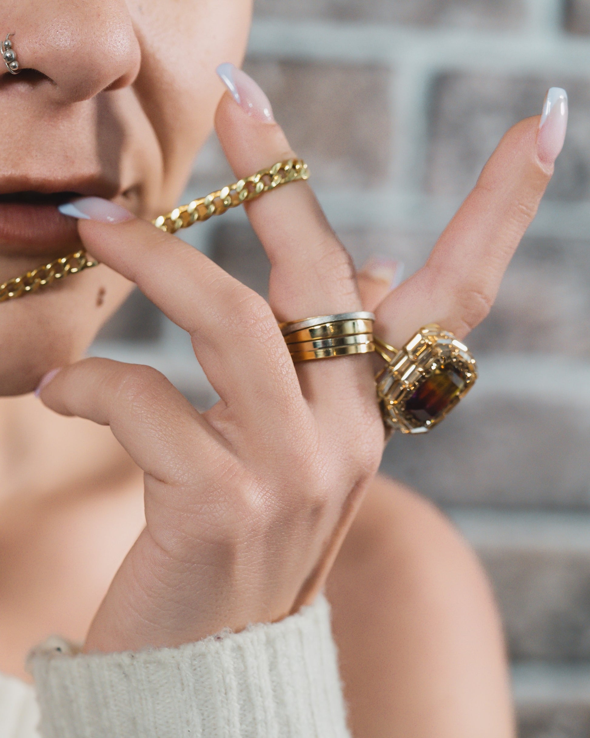 Ametrine Crystal Statement Ring