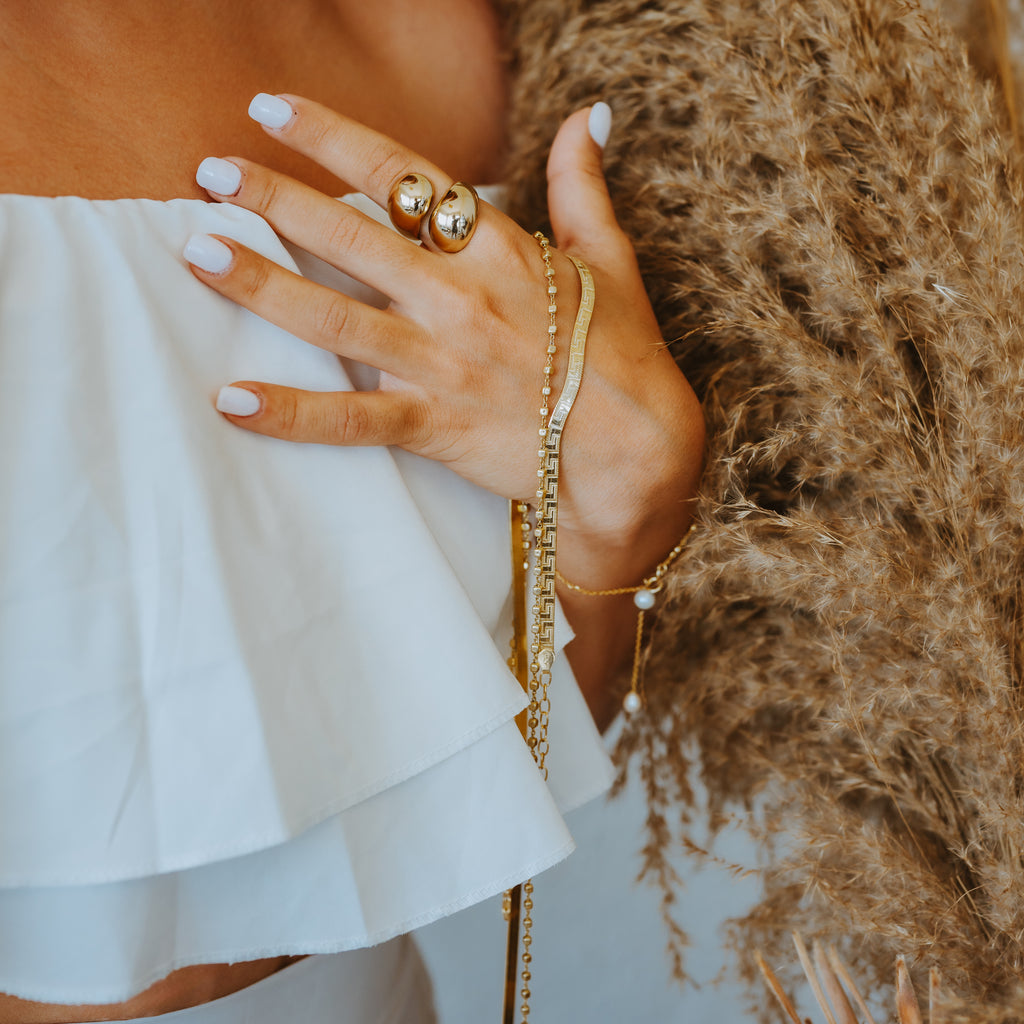 Yellow Silver Necklace - Double Sided