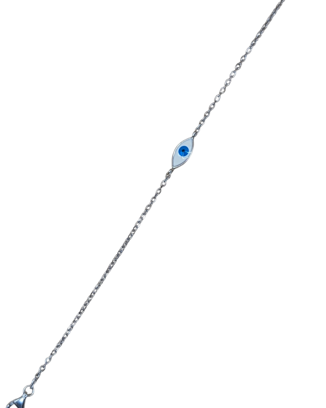 Delicate Silver Evil Eye Bracelet
