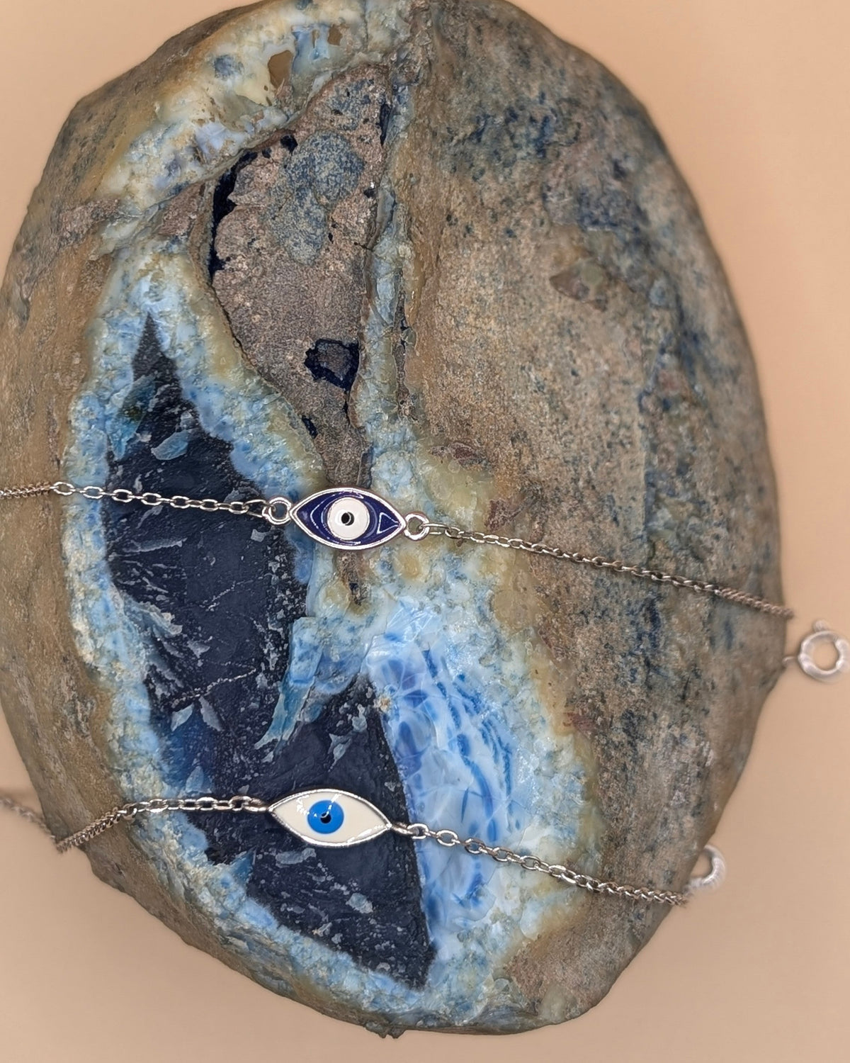Delicate Silver Evil Eye Bracelet