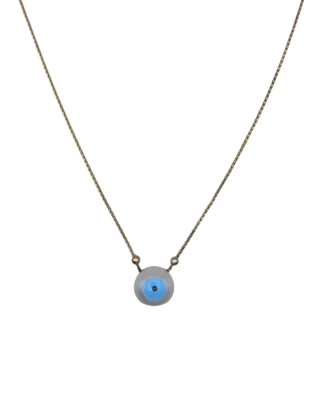 Evil Eye Yellow Silver Necklace
