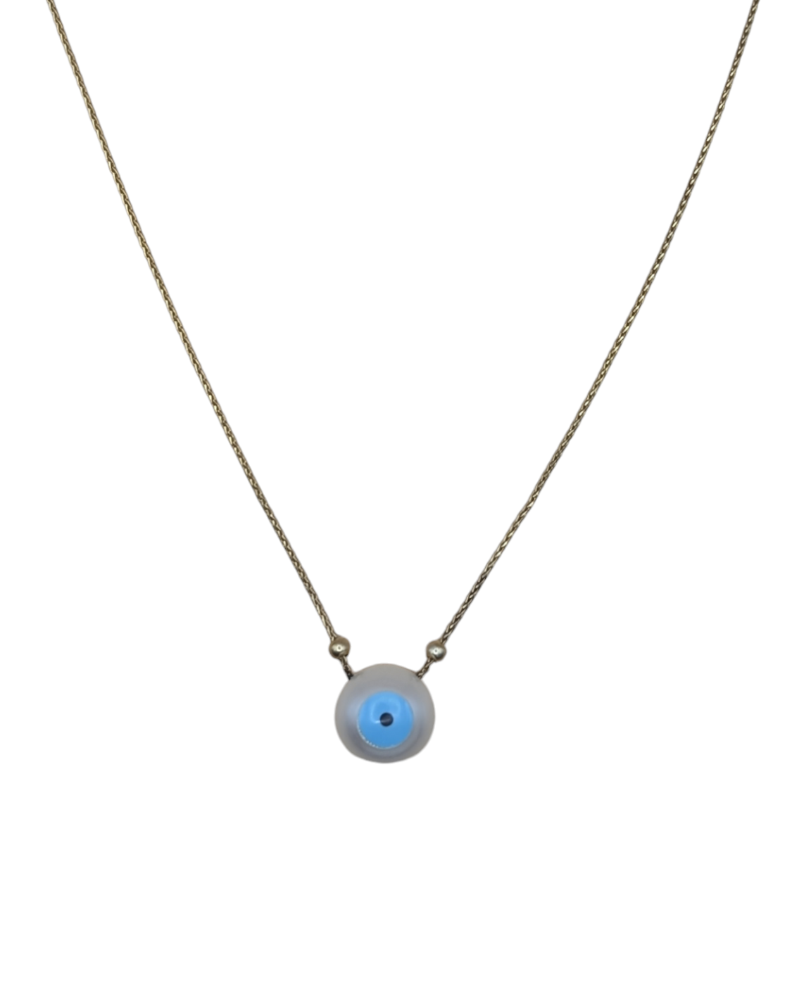 Evil Eye Yellow Silver Necklace