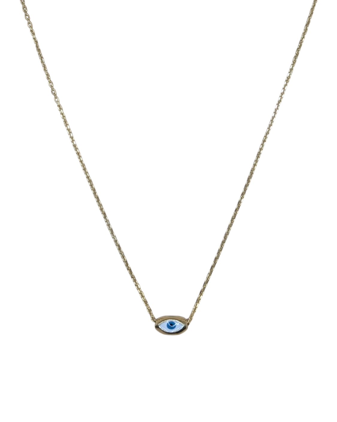 Evil Eye Yellow Silver Necklace