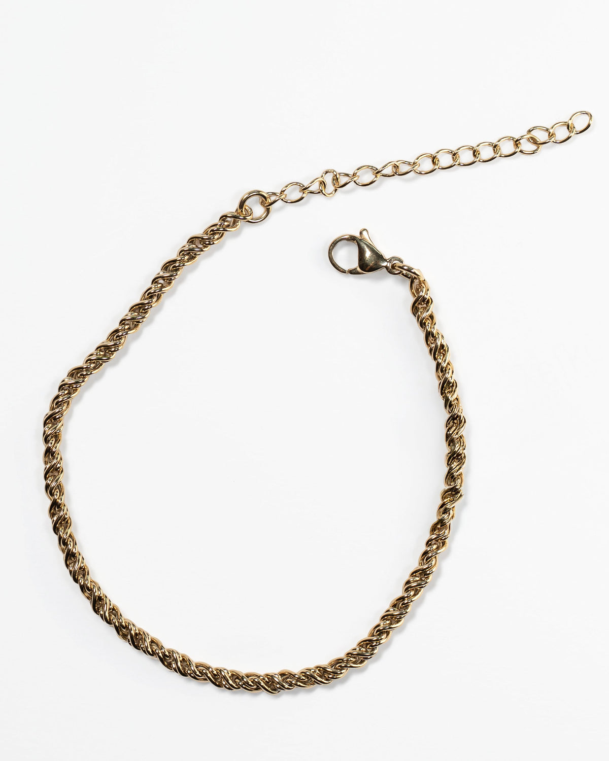 Gold-Tone Steel Rope Chain Bracelet