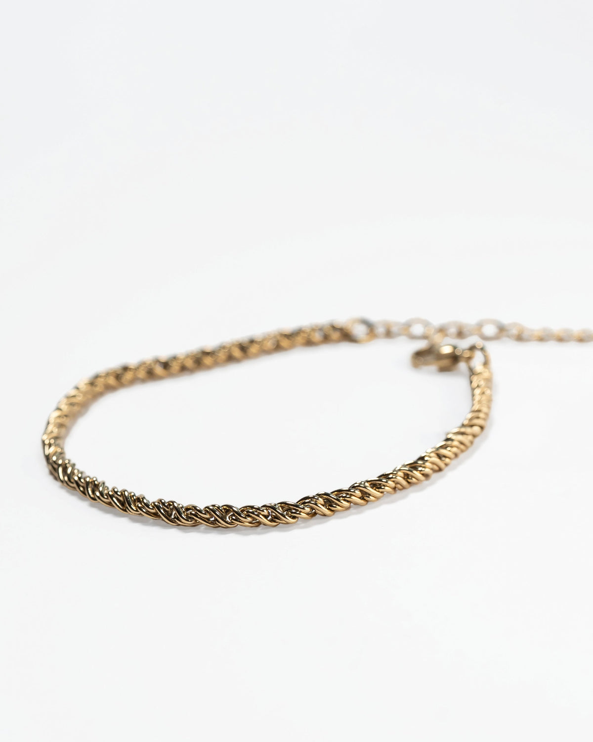 Gold-Tone Steel Rope Chain Bracelet