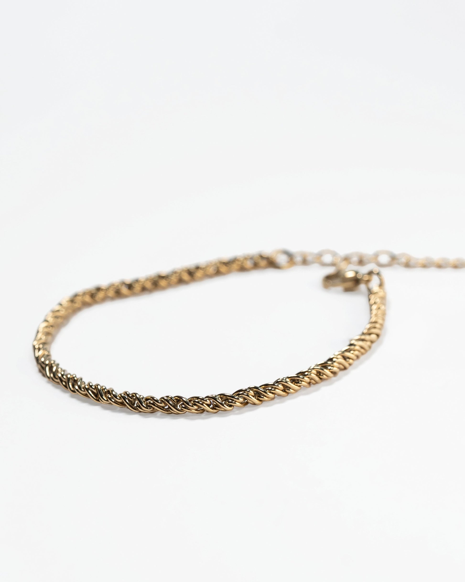 Gold-Tone Steel Rope Chain Bracelet