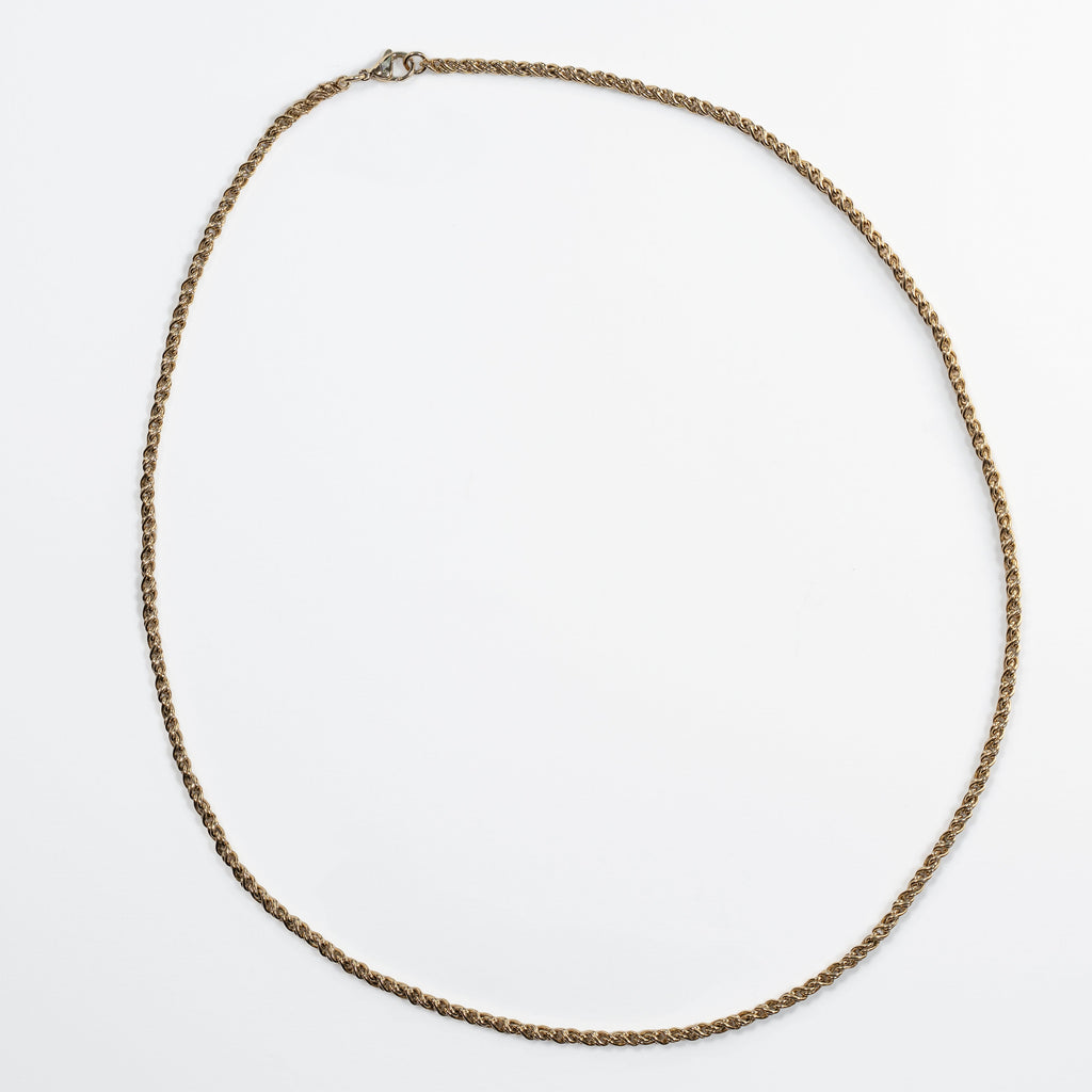 Gold-Tone Steel Rope Chain Necklace