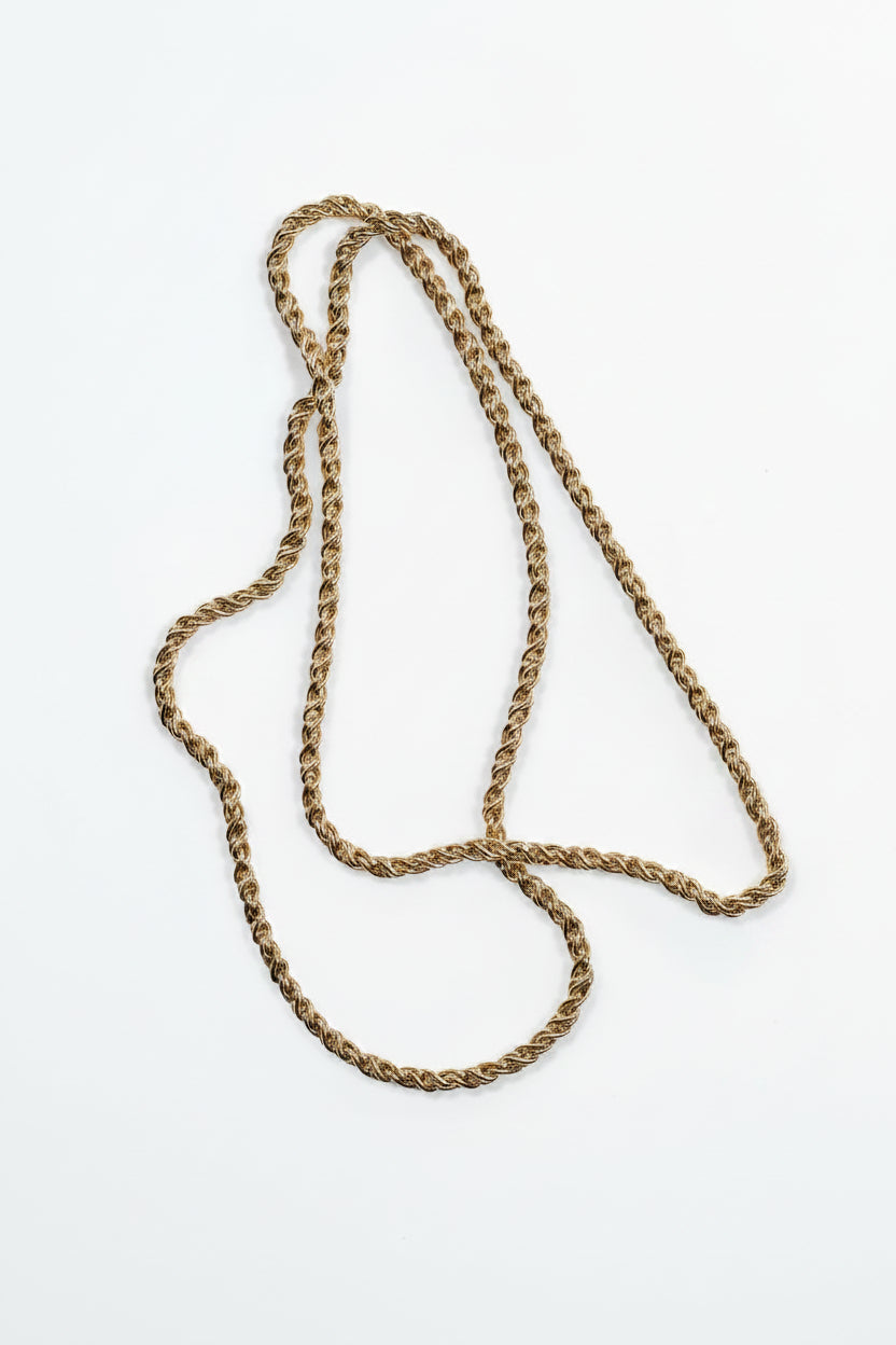 Gold-Tone Steel Rope Chain Necklace