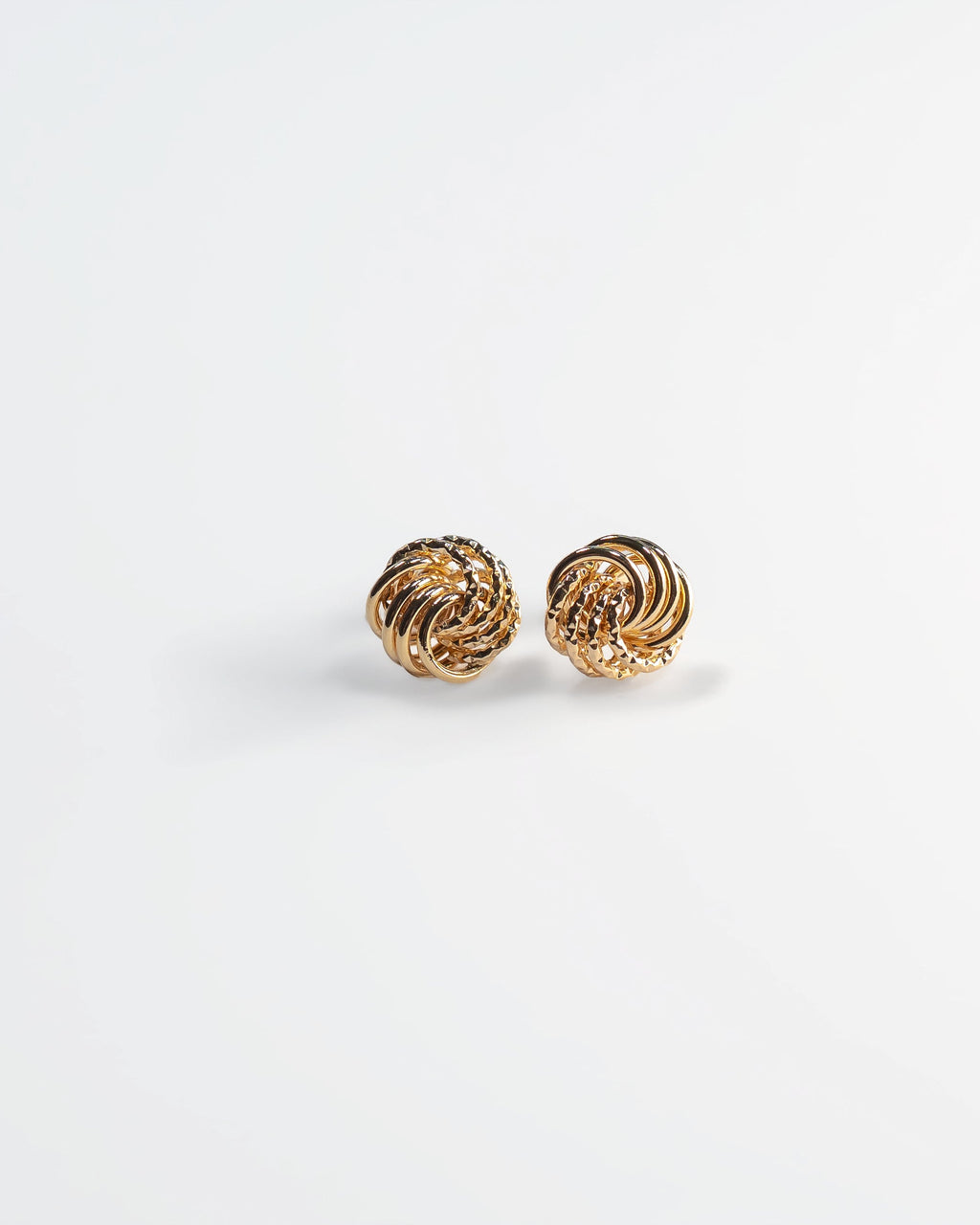 Gold Knot Stud Earrings – Textured Luxury Statement