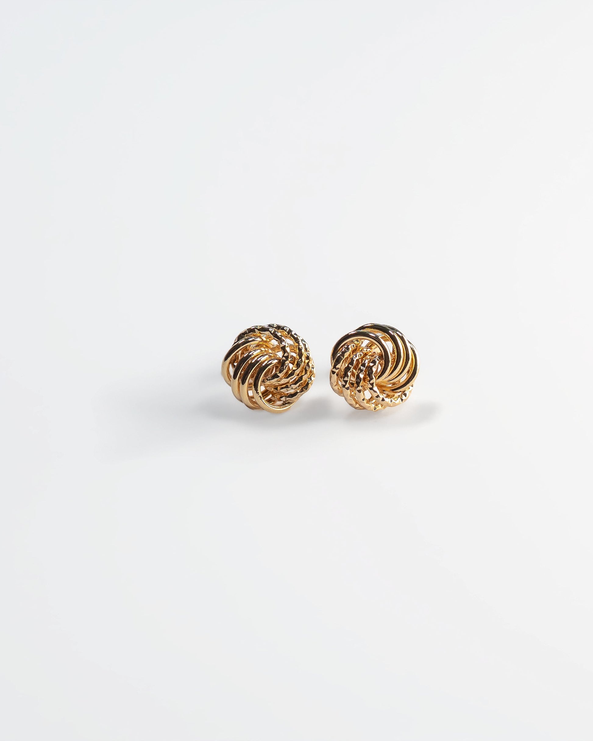 Gold Knot Stud Earrings – Textured Luxury Statement