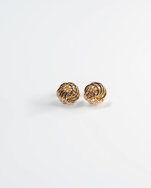 Gold Knot Stud Earrings – Textured Luxury Statement