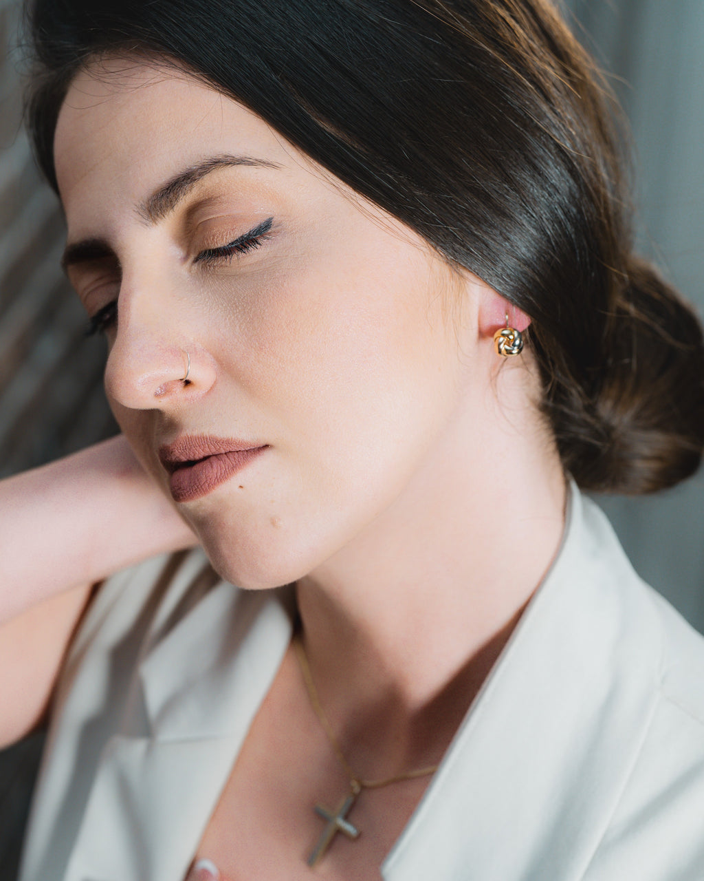 Gold Knot Stud Earrings – Textured Luxury Statement