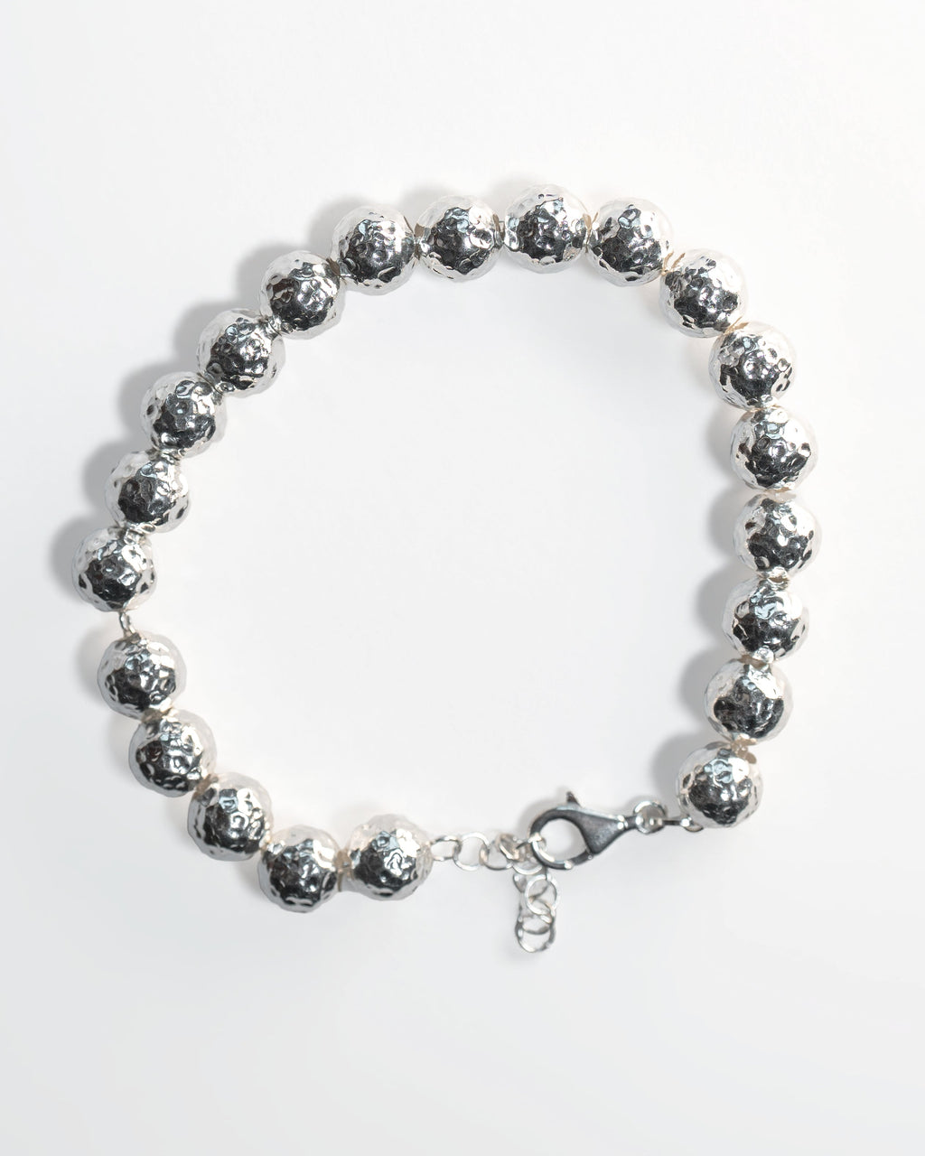 Hammered Silver Ball Bracelet