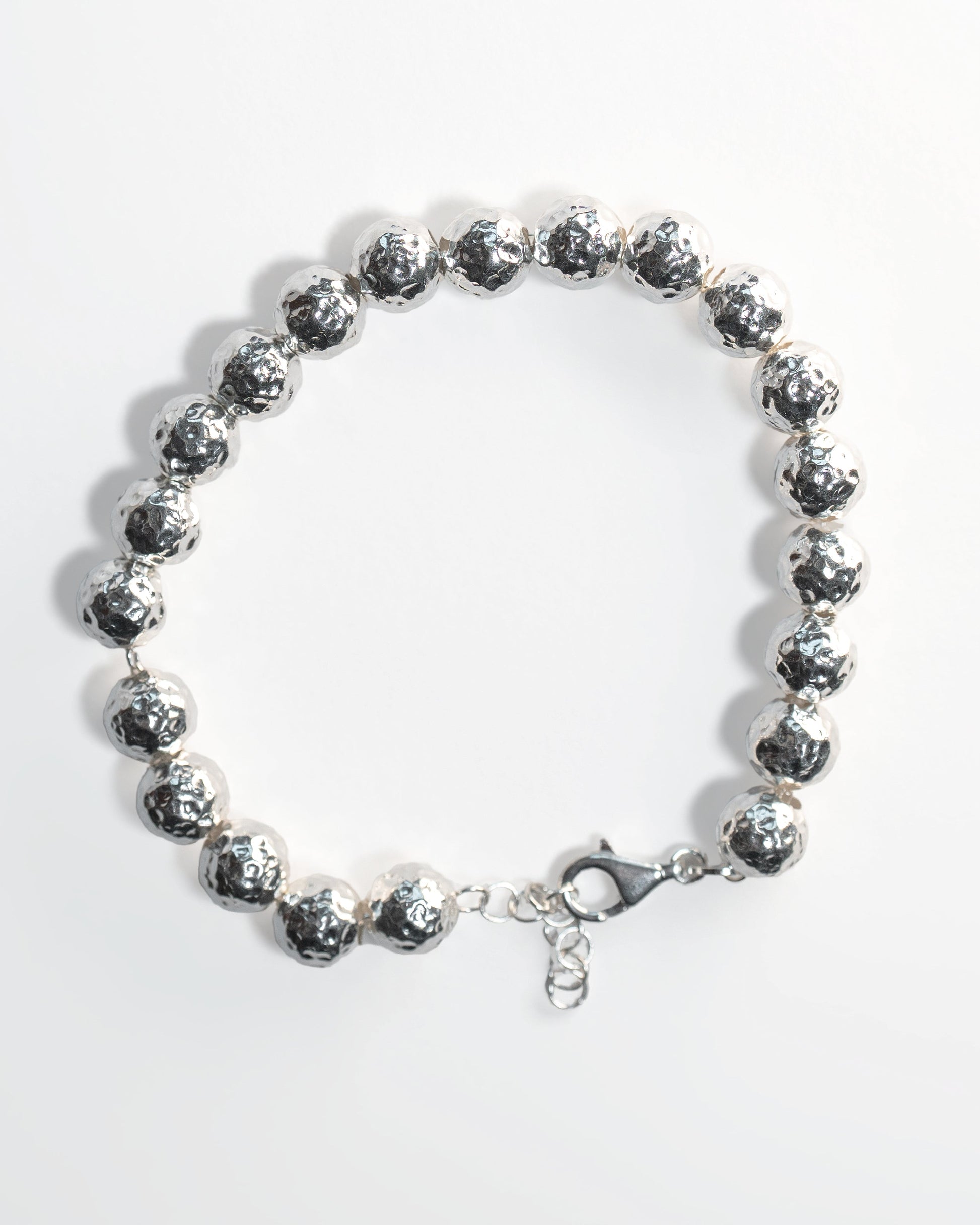 Hammered Silver Ball Bracelet