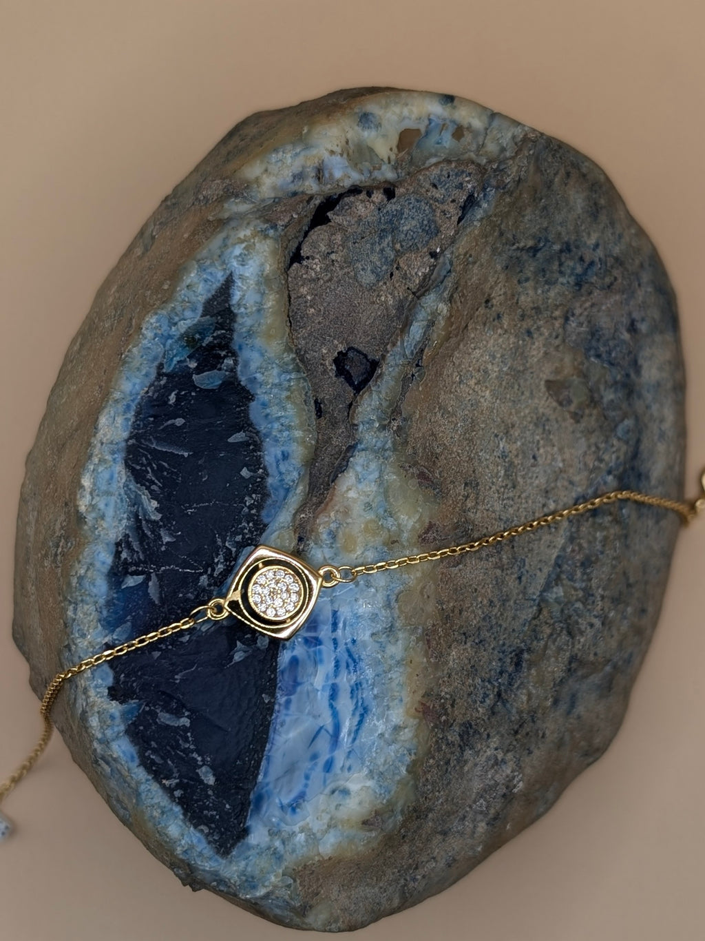 Reversible Yellow Silver Evil Eye Bracelet