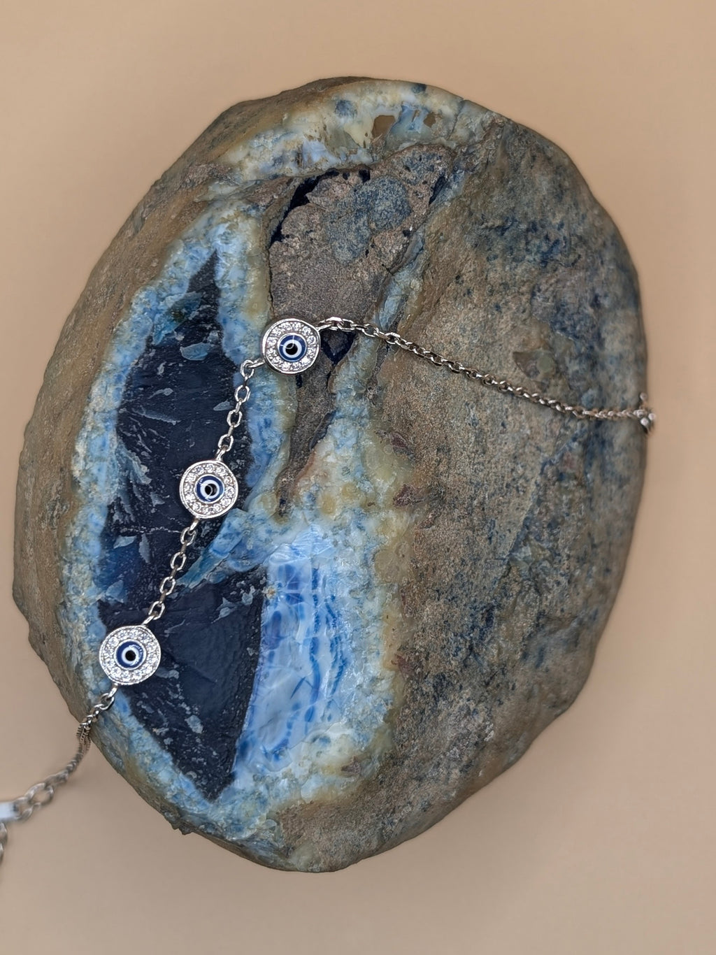 Triple Evil Eye Silver Bracelet