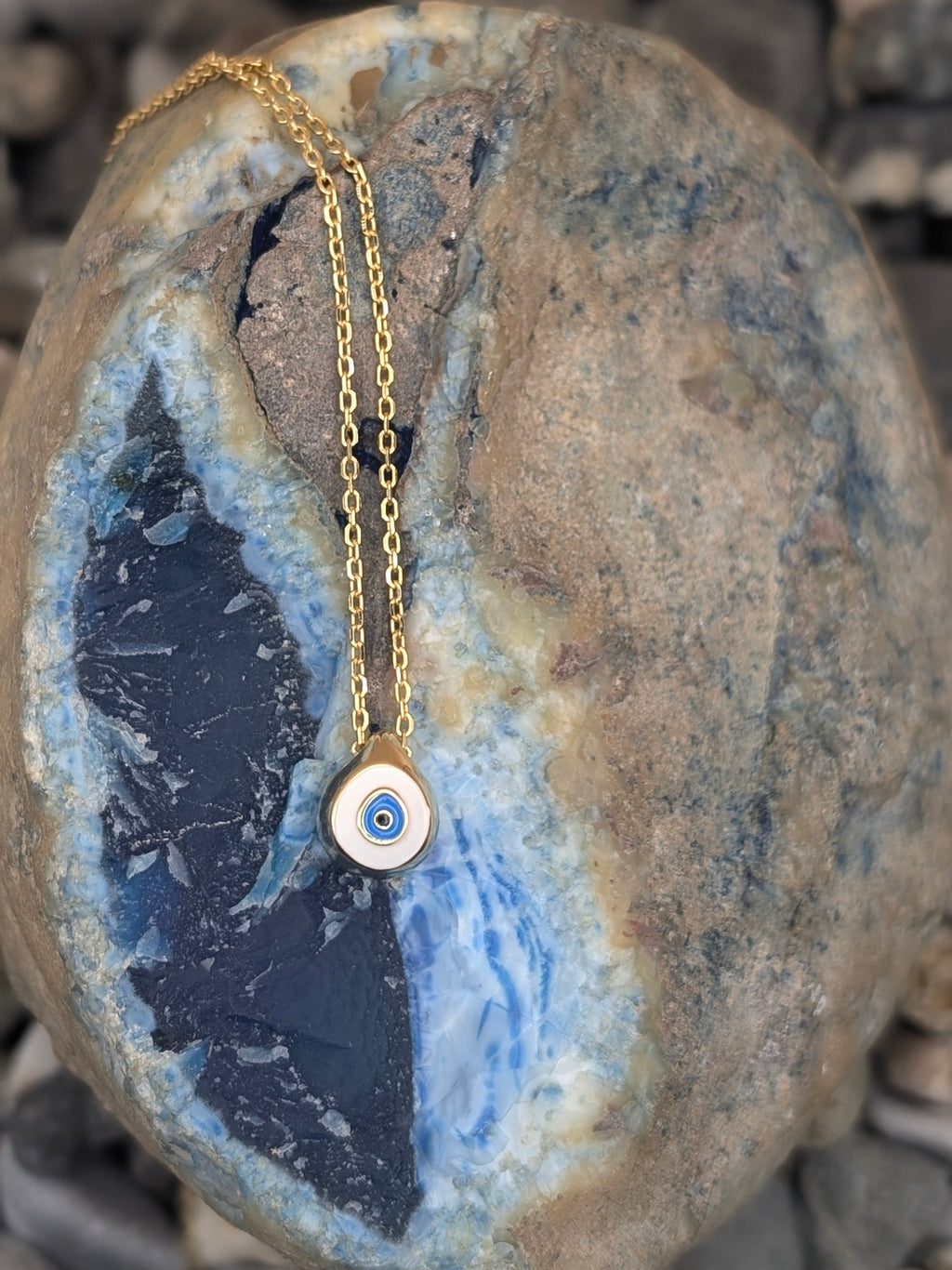 Teardrop Evil Eye Necklace