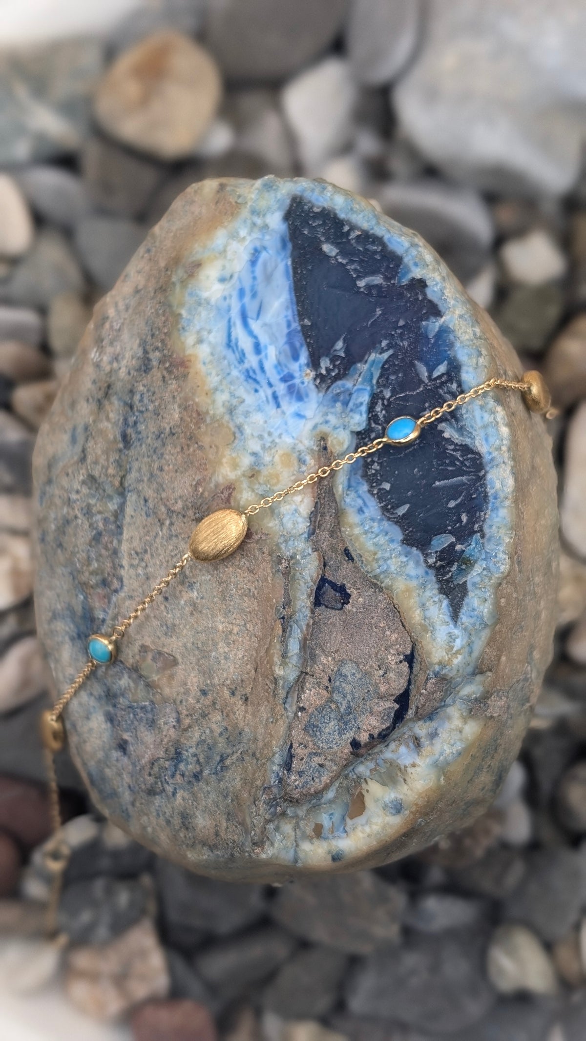 Turquoise and Gold Charm Bracelet