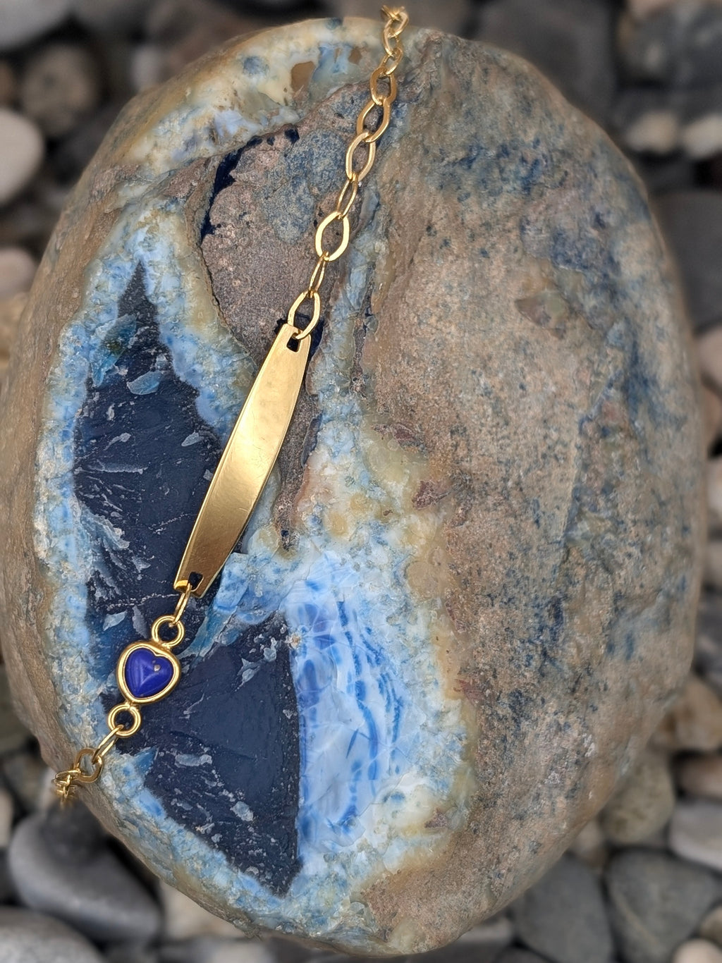 Chain Bracelet with Blue Heart