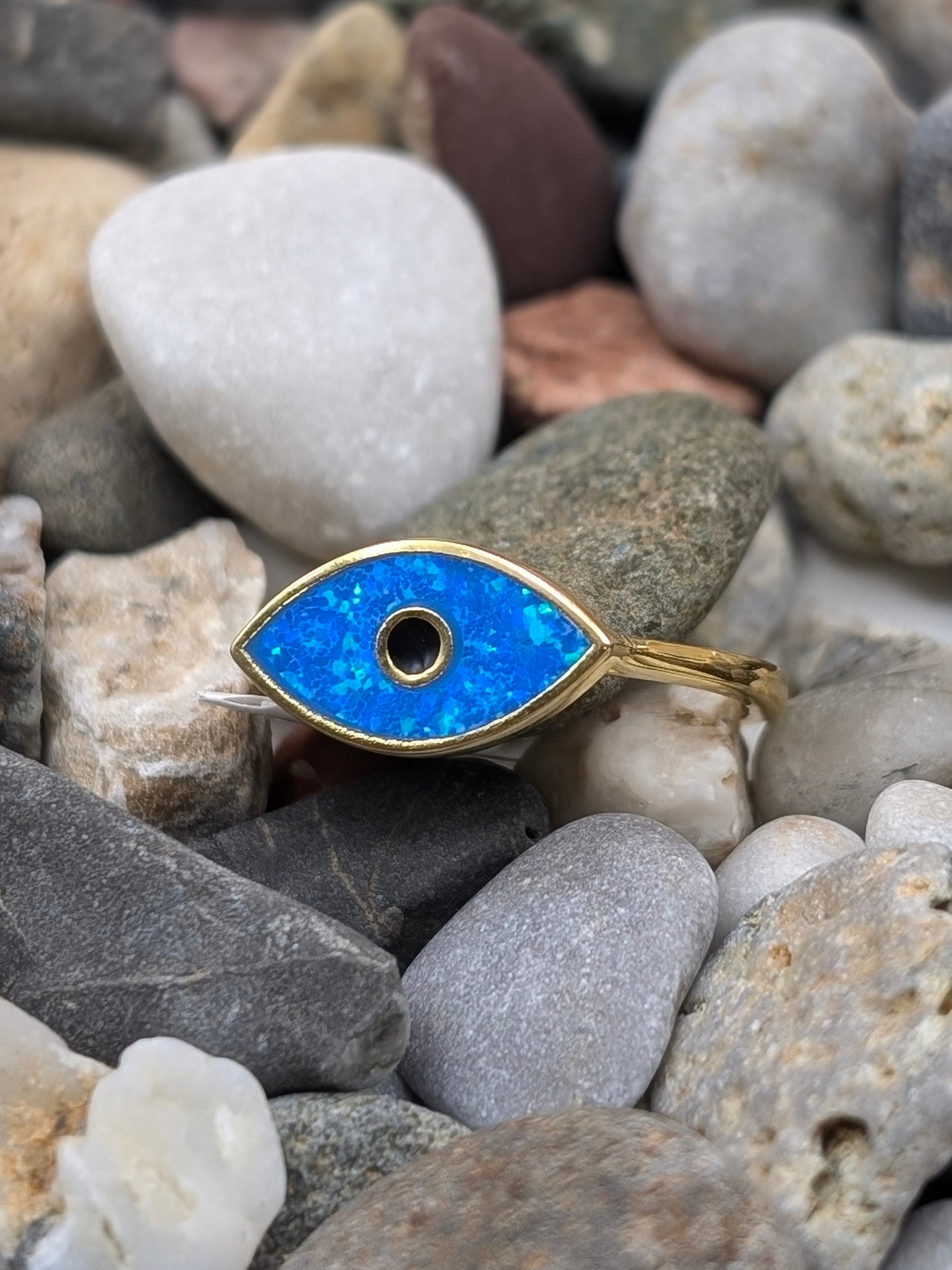 Yellow Silver Opal Ring