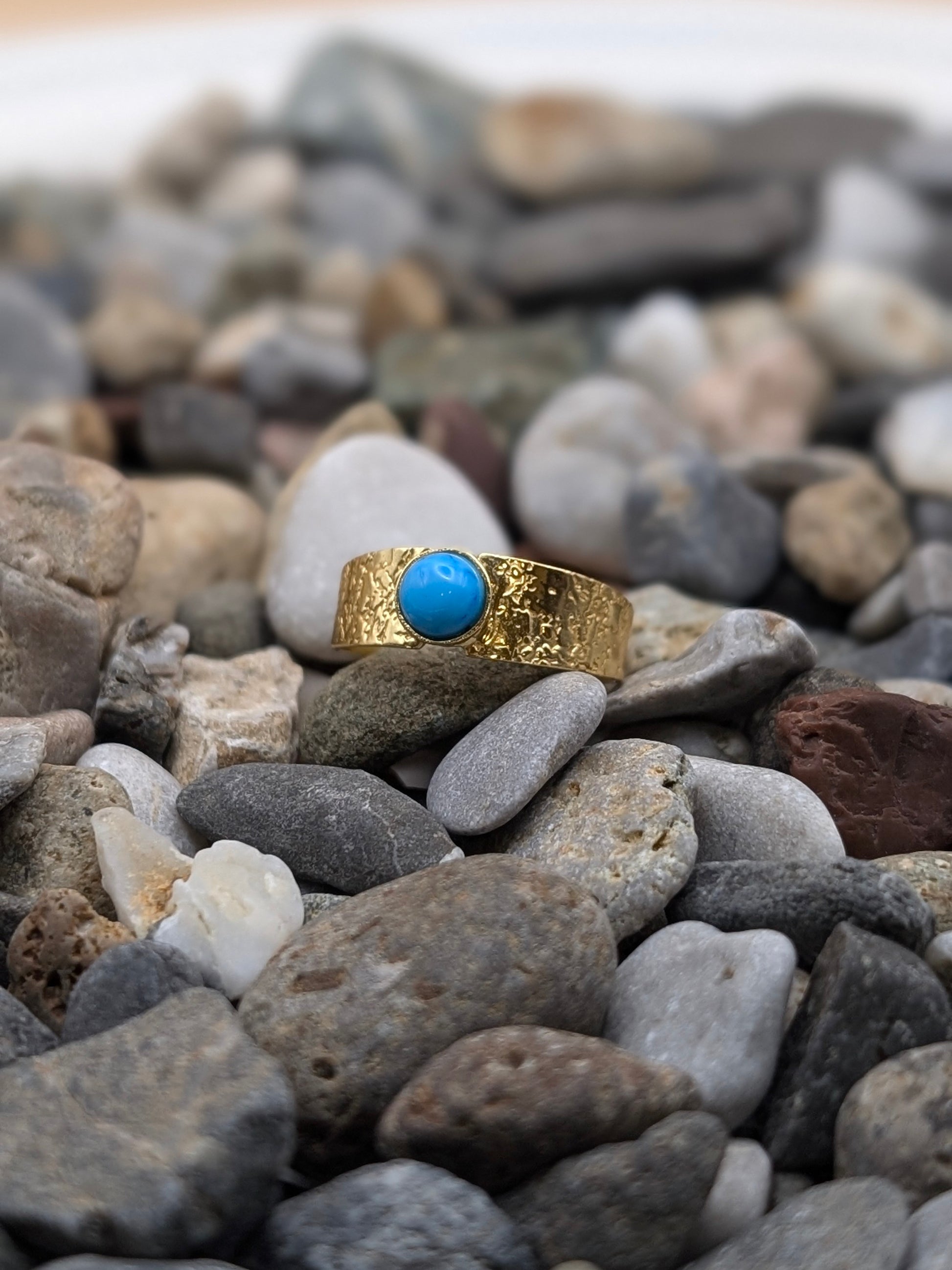 Yellow Silver Turquoise Ring