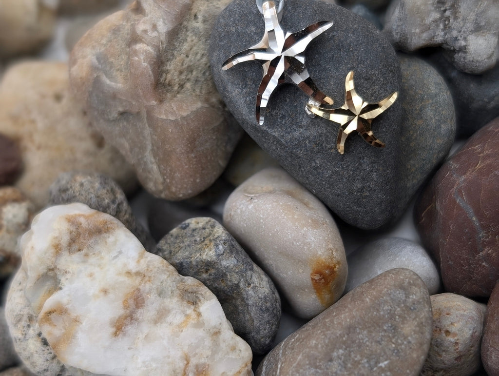 Yellow White Gold Starfish Pendant
