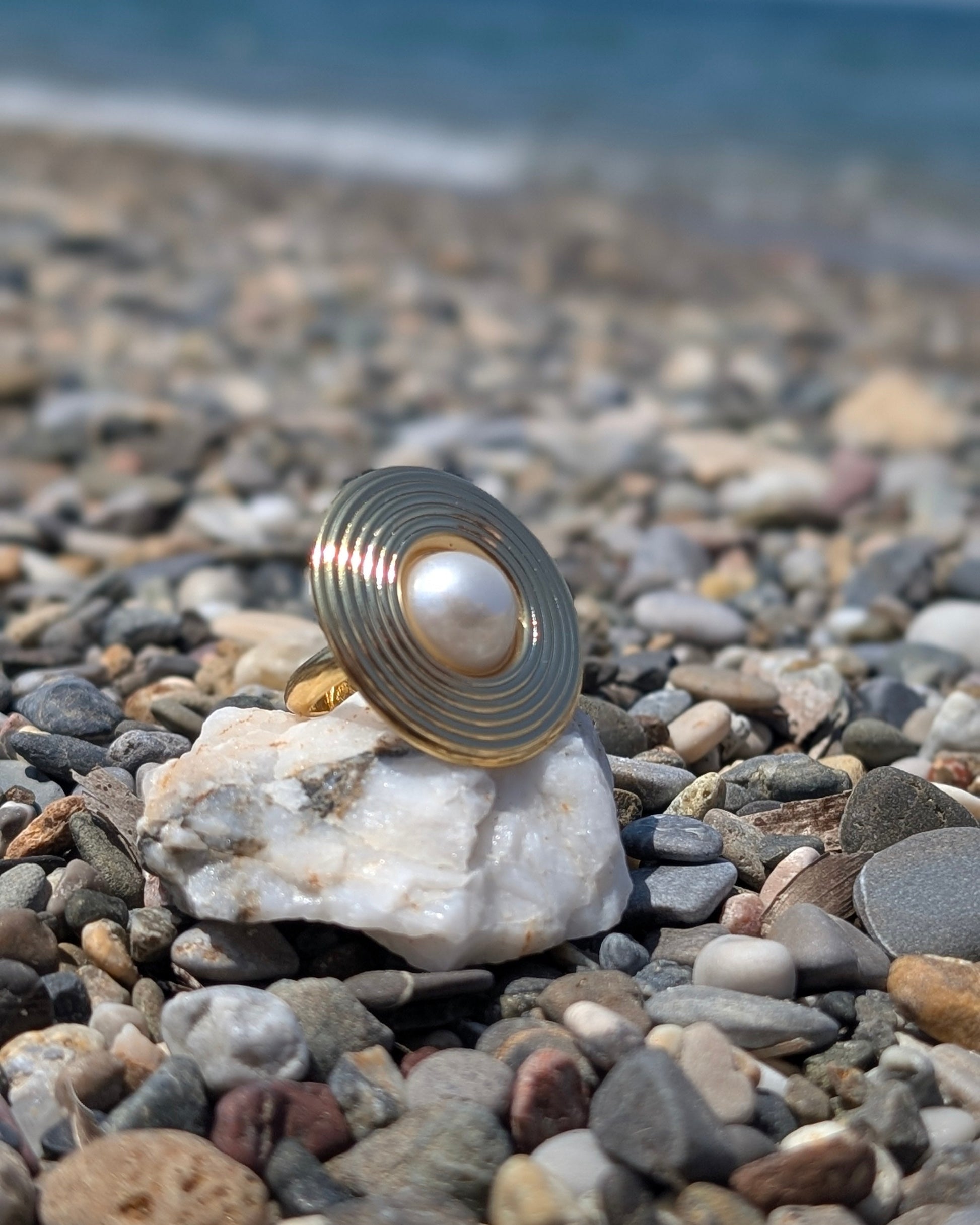 Pearlescent Orbit Statement Ring