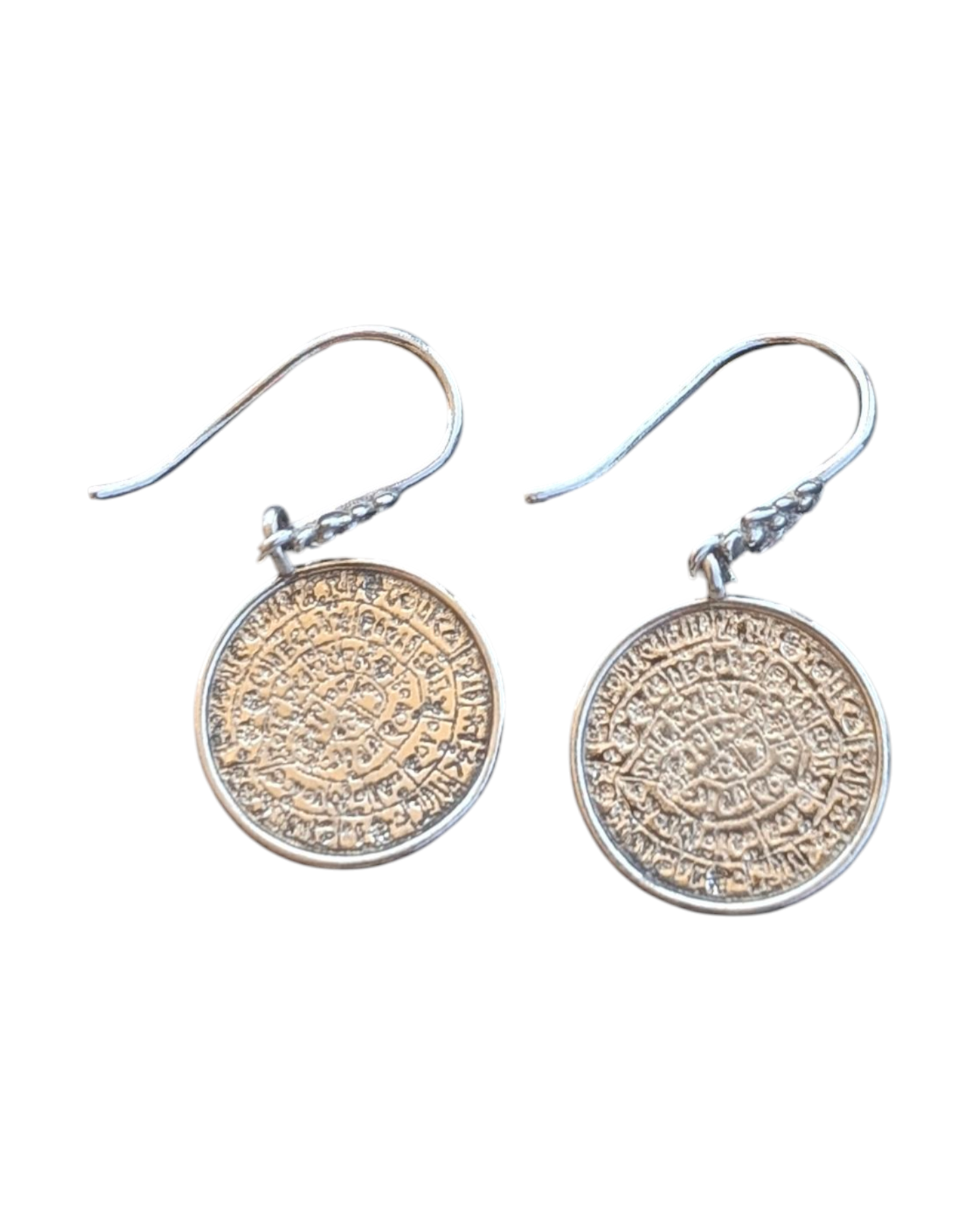 Silver Coin Drop Earrings