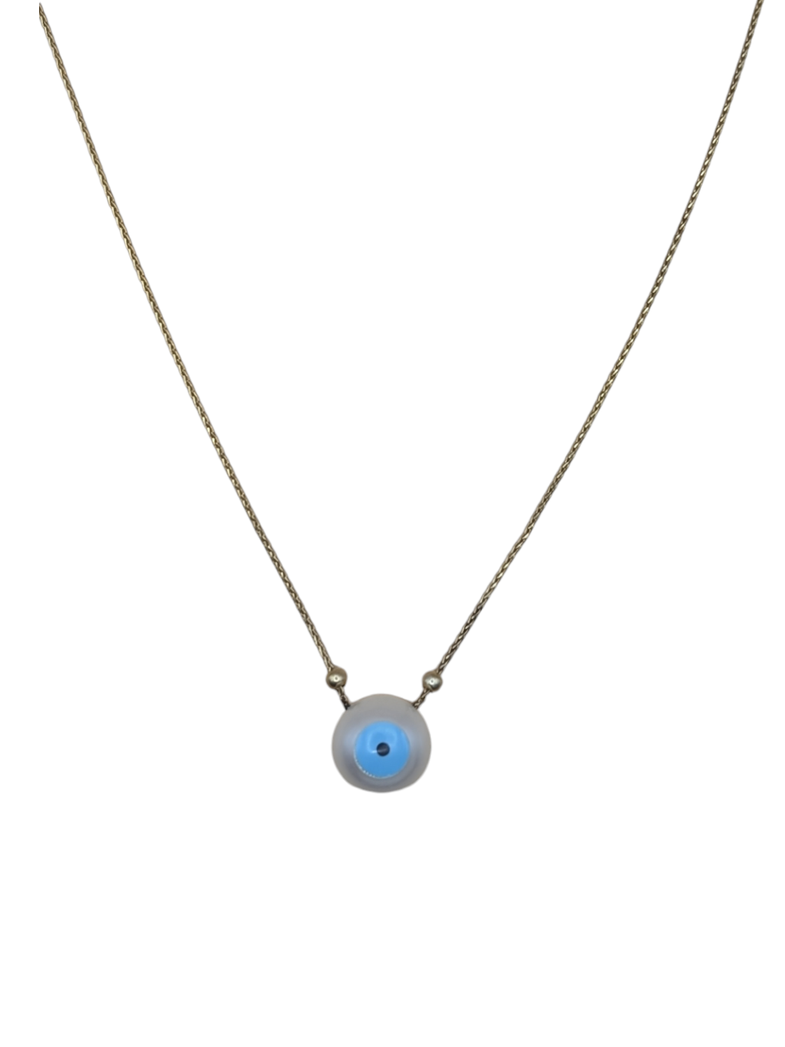 Evil Eye Yellow Silver Necklace