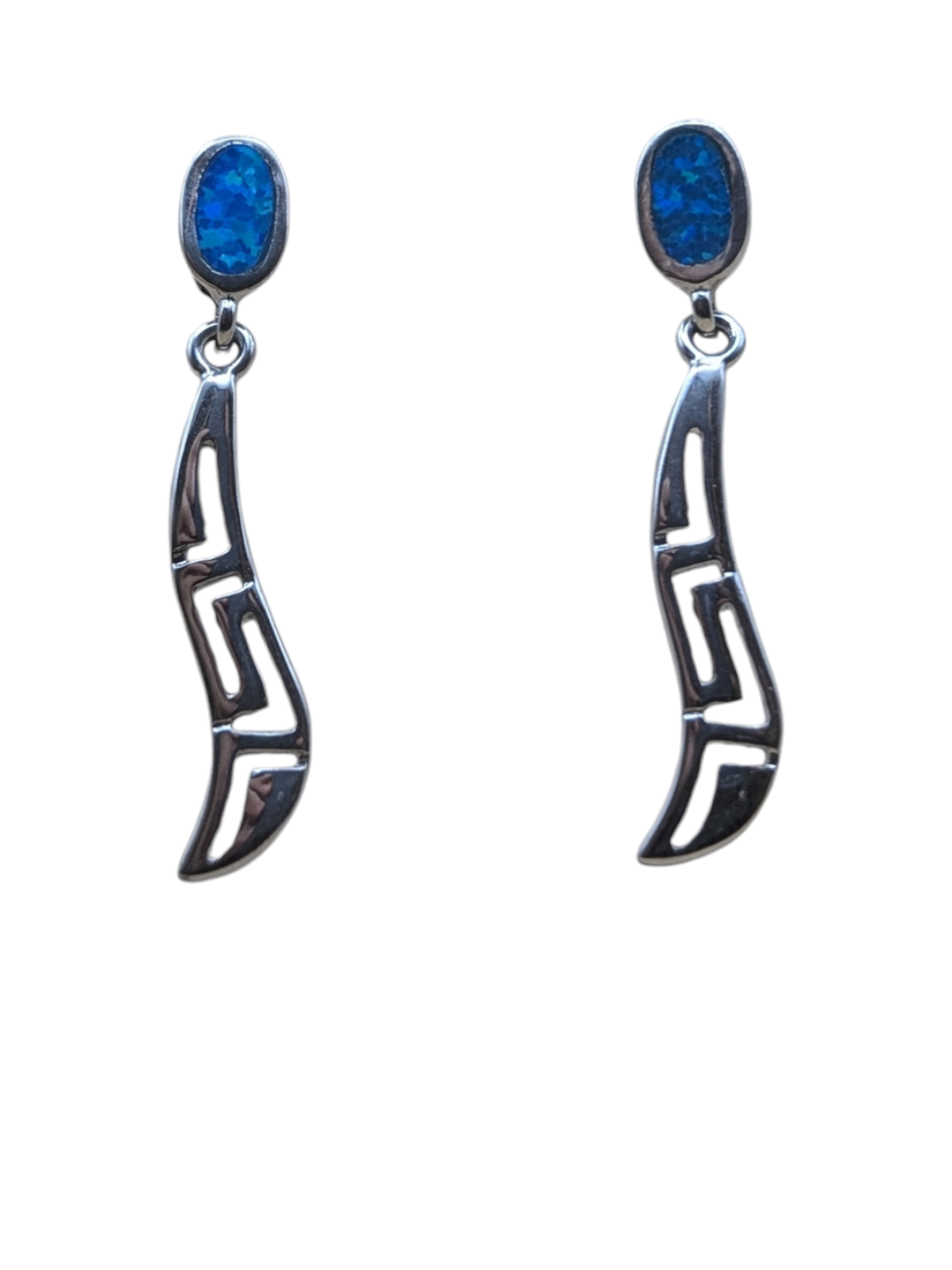 Opal Greka Silver Earrings