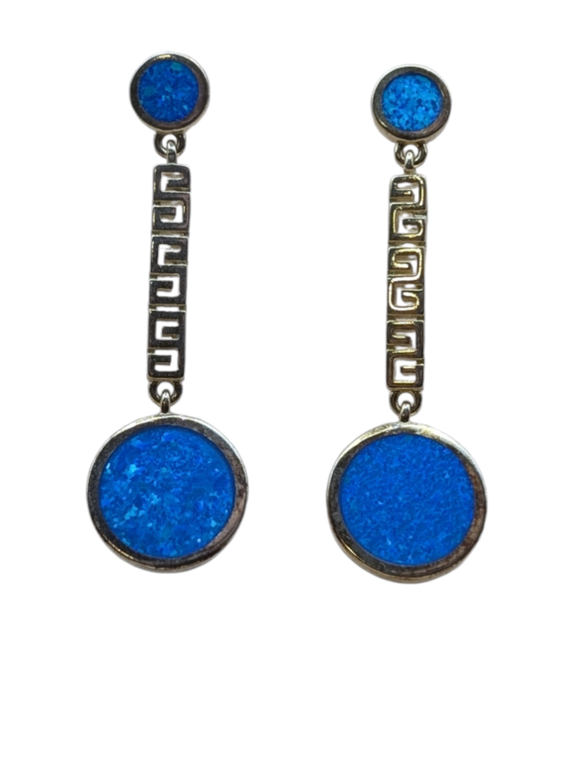 Opal Greka Silver Earrings