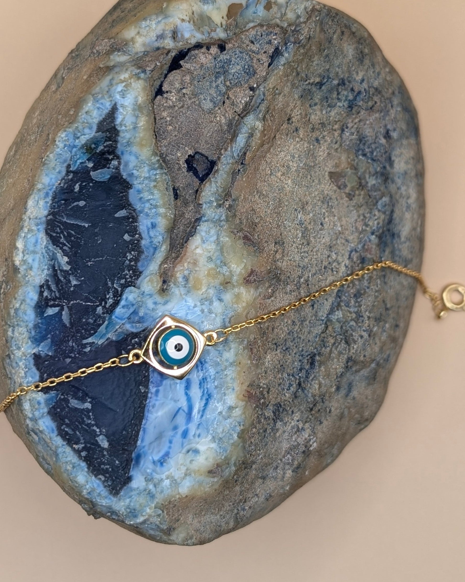Reversible Yellow Silver Evil Eye Bracelet