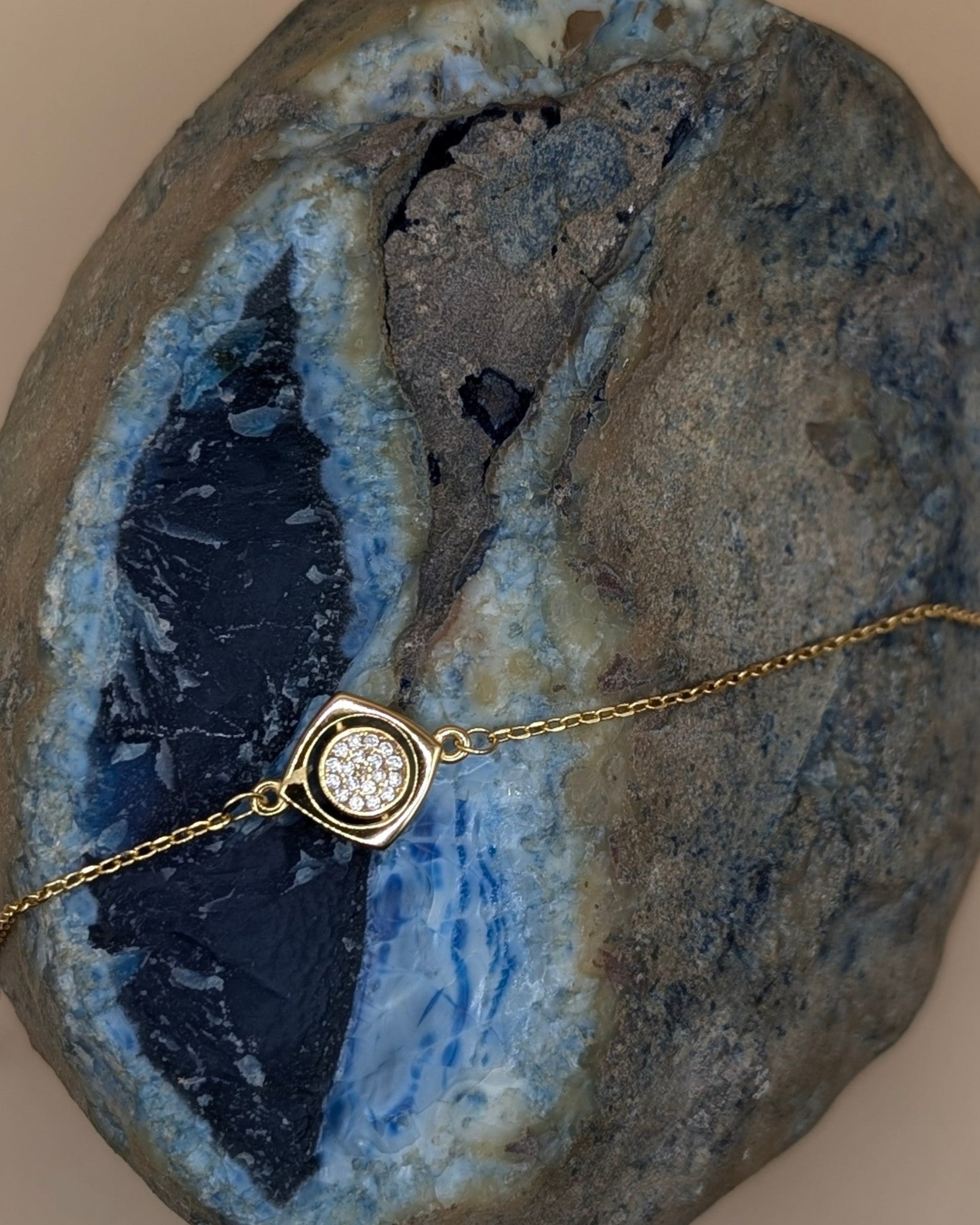 Reversible Yellow Silver Evil Eye Bracelet