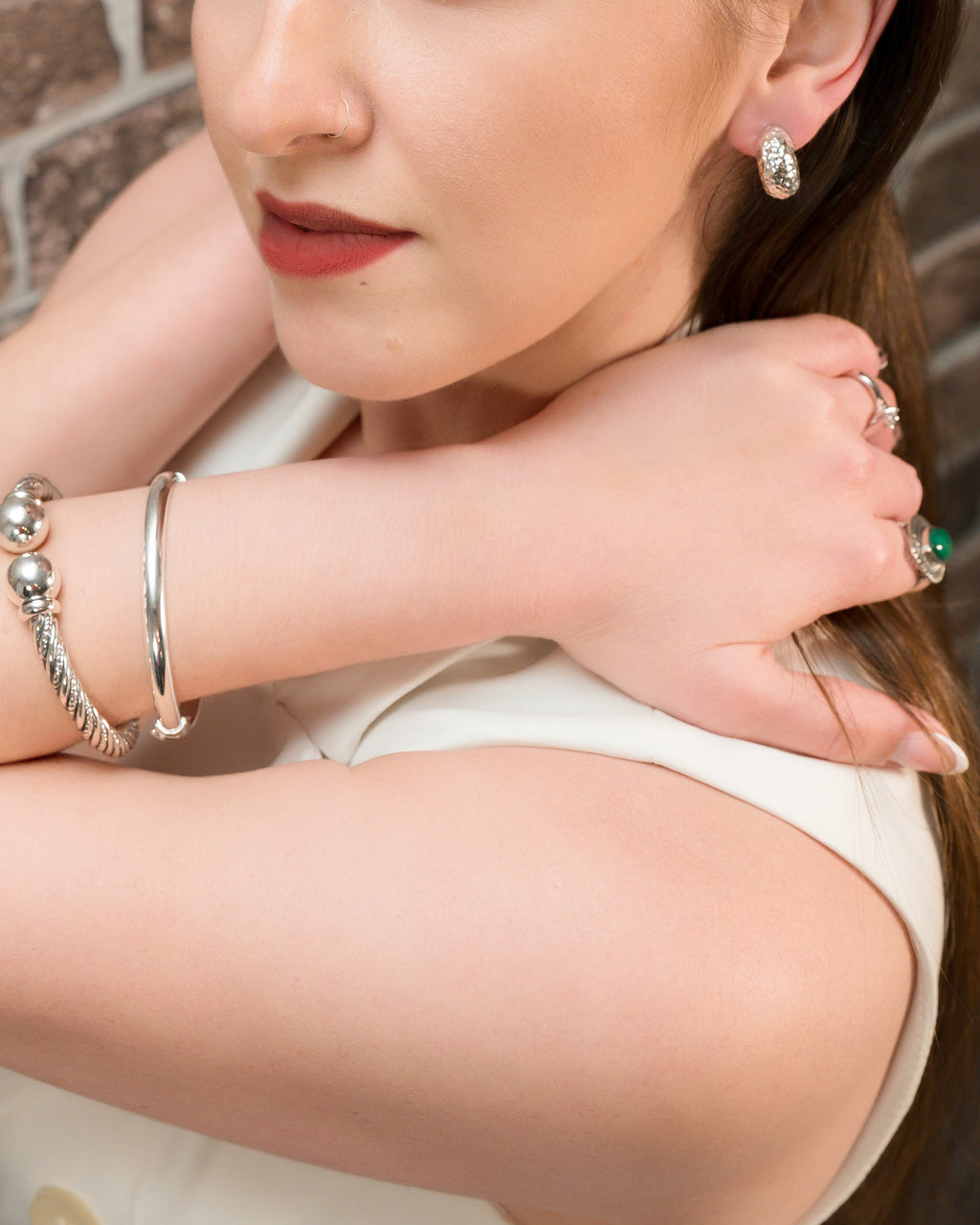 Silver Cable Cuff Bracelet