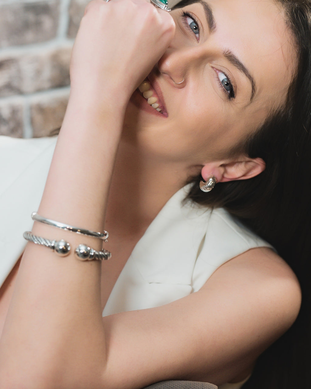 Silver Cable Cuff Bracelet