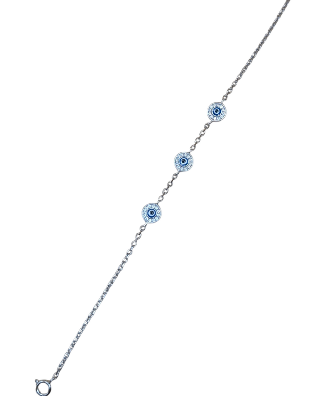 Triple Evil Eye Silver Bracelet