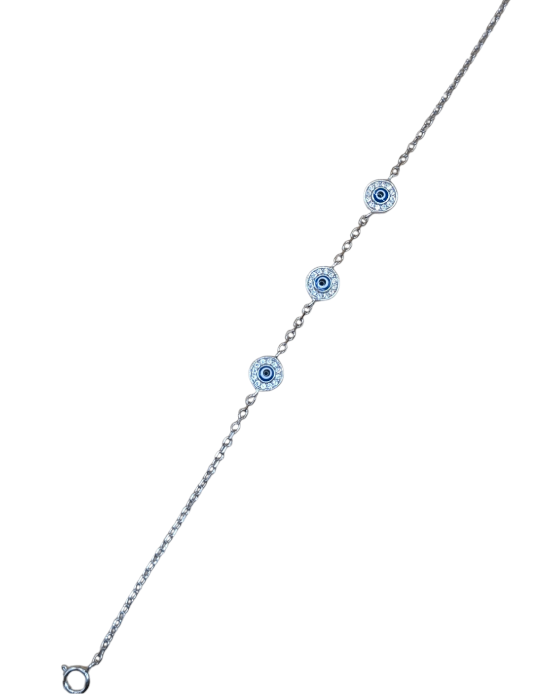 Triple Evil Eye Silver Bracelet