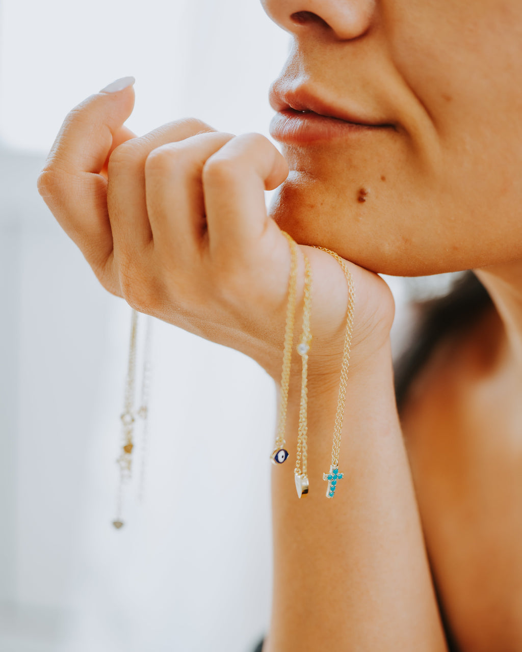 Turquoise Yellow Silver Cross