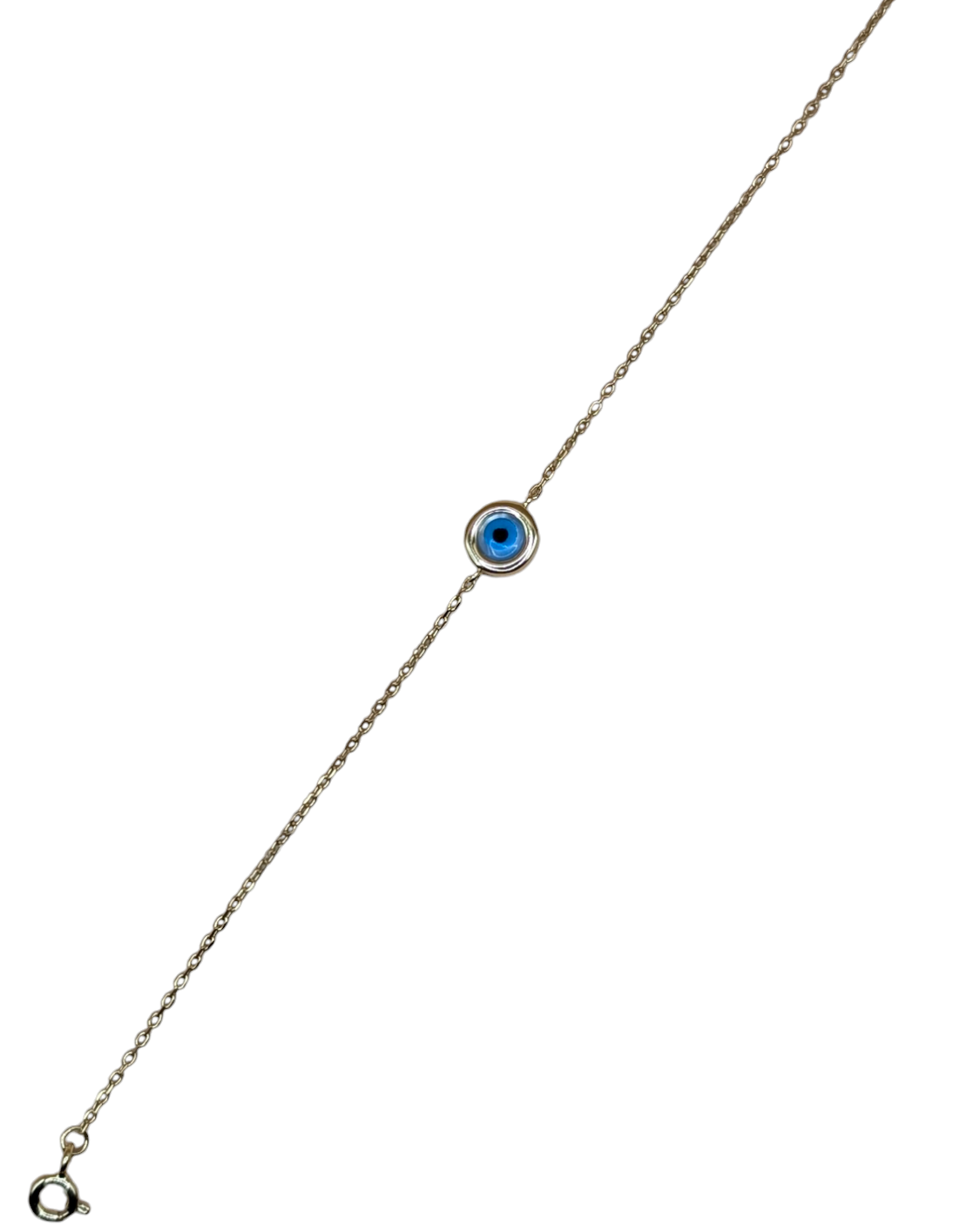 Yellow Silver Evil Eye Bracelet
