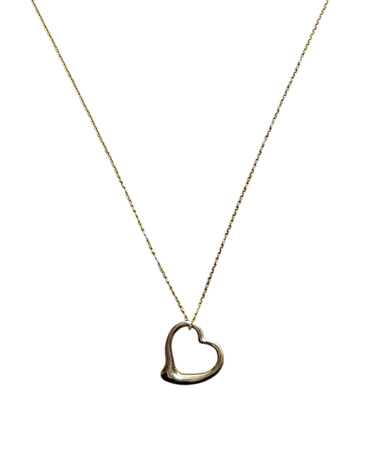 Steel heart necklace with open-heart pendant on delicate chain – minimal elegant jewellery selected by Sifonios Jewellery Kos